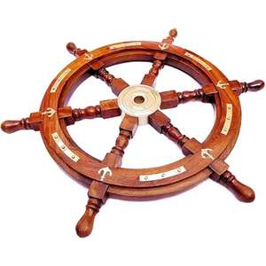Roue de bateau en bois pour décoration murale Design moderne Produit de qualité supérieure en forme de rond de l'exportateur indien - Product Image 2
