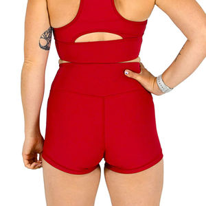 Haute qualité Sublimation été taille haute sport femmes Shorts femmes Sexy GYM Yoga course court vêtements pour femmes - Product Image 5