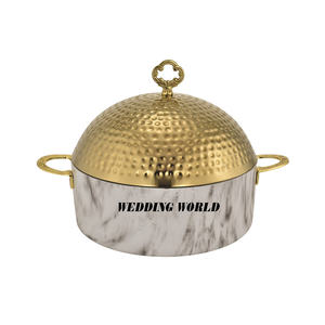 Vajilla de mesa, olla caliente de Metal y Ratán, cazuela de diseñador de forma redonda, calentador de alimentos de Metal elegante de calidad Superior - Product Image 5