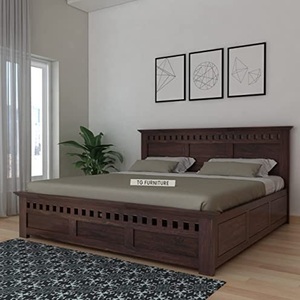 Ensemble de meubles de chambre à coucher rembourrés sculptés en bois de teck artisanat en bois ensemble de chambre à coucher Queen Size lit King Size abordable sculpté à la main Whol - Product Image 5