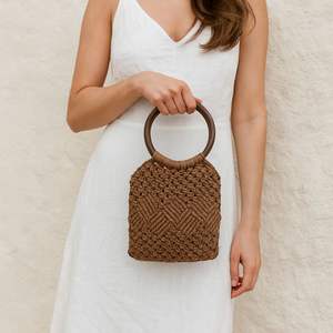 กระเป๋าถือมาคาเม่ผ้าฝ้ายธรรมชาติดีไซน์แบบปรับแต่งได้หลากหลายรูปแบบสำหรับป้ายงานแต่งงาน - Product Image 1