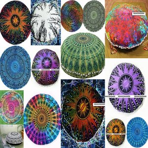 Housse de coussin de sol pour pouf Mandala fleur coton fait à la main décor à la maison Pouf plusieurs couleurs belle par les expéditeurs indiens - Product Image 2