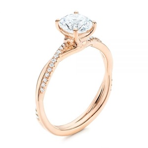 แหวนหมั้นเพชรโมอิสสีทอง18K แบบกลมแหวนแต่งงานโซลิแทร์ตามสั่ง - Product Image 6