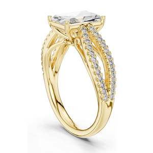 Anillo de Compromiso con Diamante de Laboratorio de Corte Radiante de 2.40 CT para Mujer, Claridad VVS-VS EF, Oro de 18K, 14K, 10K y Plata 925, Color Rosa - Product Image 5