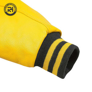 Vente en gros de veste universitaire noire de qualité supérieure avec support avant personnalisé pour vêtements de sport d'équipe scolaire veste Letterman de baseball fabricant OEM - Product Image 4