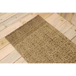 Tapis vintage, petit tapis turc 2,2x4,5 pieds, tapis en laine marron à motifs de plantes et d'arbres - Product Image 4
