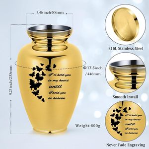 Urna de Metal con Forma de Mariposa para Cenizas de Cremación Humana, Tamaño y Color Personalizables, Recuerdo Funerario Decorativo para Hombres y Mujeres - Product Image 2