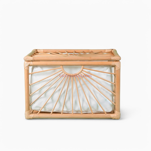 Coffre de rangement rustique en rotin tissé à la main pour enfants Coffre à jouets décoratif pour salle de jeux et maison - Product Image 2