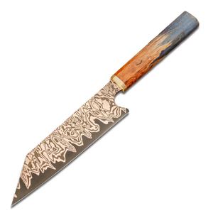 Cuchillo de Damasco de cobre con funda, cuchillo cortador hecho a mano - Product Image 1