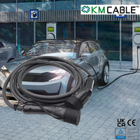 Câble de recharge EV Type 2 sur mesure, 22 kW, 32 A, 3 phases, câble TPU fixe, 5 m, 7 m, 10 m, TUV CE UKCA