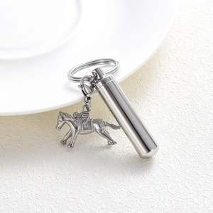 Keychain horse Small Aluminium Tiny <b>Keepsake</b> Urns Jewelry Tube Cylinder Urn Necklace for <b>Ashes</b> Urn Pendant for Women Custom Size - Product Image 6