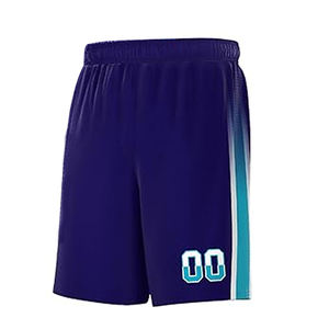 Uniforme de maillot de basket-ball pour hommes tissu Polyester léger couleur bleu solide sergé impression côtes col rond conception - Product Image 6