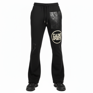 Pantalon évasé en toile décontracté de haute qualité avec logo personnalisé, nouvelle arrivée, léger, taille plus, pantalon ample pour homme, lavé - Product Image 1