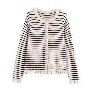 เสื้อสเวตเตอร์ถักหลายชั้นแฟชั่นฤดูใบไม้ร่วงของผู้หญิงเสื้อผ้าวินเทจแขนยาวแจ๊กเก็ตทันสมัย - Product Image 5