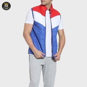 Gilet matelassé léger en toile pour homme, coupe-vent, col montant, logo décoratif, design personnalisé d'usine - Product Image 4