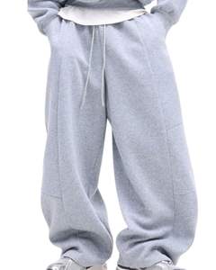 Ensemble survêtement molletonné gris nuage pour homme, sweat-shirt à capuche décontracté et pantalon de jogging ample, streetwear d'hiver - Product Image 5