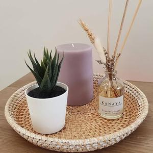 Bandeja redonda de ratán casera, vajilla decorativa de tamaños medianos y grandes para servir en opciones de colores naturales para sala de estar de India - Product Image 3