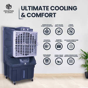 Refroidisseur d'air portable en plastique GLOSTER de très grande capacité 125 L avec oscillation automatique, 3 vitesses de débit d'air élevé et refroidissement extérieur - Product Image 6