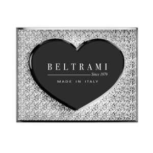 Marco de Fotos Horizontal con Relieve Plateado Beltrami, Estructura de Madera Rectangular, Hecho en Italia - Product Image 1