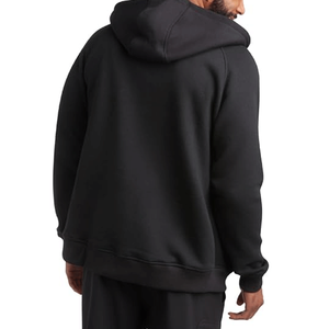 High Quality <b>Black</b> 100% Cotton <b>Zip</b> Up <b>Hoodie</b> Oversized Solid Color French Terry Premium Eco-Friendly Sporty Winter Men's Hoodies - Product Image 2