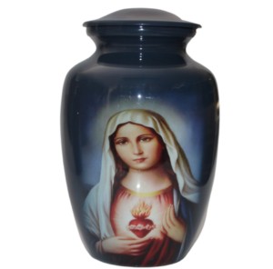 Urnes funéraires en aluminium de haute qualité avec couleur bleue et finition argentée pour les cendres humaines Urnes fabriquées en Inde - Product Image 5