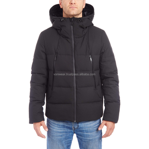 Chaqueta acolchada de lona personalizada para hombre con capucha, relleno de algodón, impermeable y secado rápido, diseño de burbuja Reversible - Product Image 3