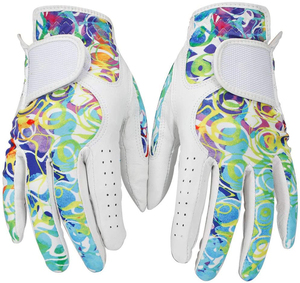 Guantes de golf de cuero Cabretta de calidad superior para mujer Logotipo personalizado Características transpirables para deportes - Product Image 1
