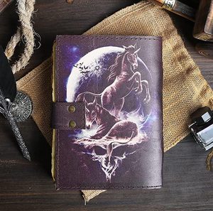 Carnet de croquis en cuir vintage pour hommes et femmes avec fil à coudre. - Product Image 3