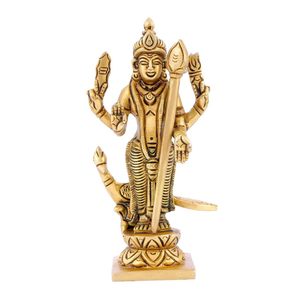 Murugan Idol Laiton Seigneur Murugan Statue Karthikeyan Idol Murugan Silai Laiton 12.7 CM Hauteur Laiton Couleur Or 1 Pièce, Religieux - Product Image 3