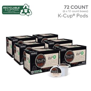 Café Tully's Italian Roast, Cápsulas K-Cup Individuales Keurig, Café Tostado Oscuro, 72 Unidades - Product Image 3