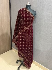 Châle en velours brodé Winters pour mariage, festival, femmes adultes, vêtements d'hiver, châle chaud, shaneel Doli Baaraat, produit Inde - Product Image 2