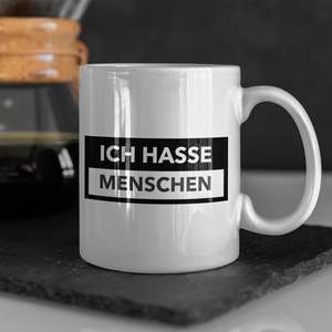 Mug blanc pur à motif original 'I Hate People', capacités 200 ml et 600 ml, compatible micro-ondes et paillettes, idéal pour les cafés et les cadeaux promotionnels - Product Image 4