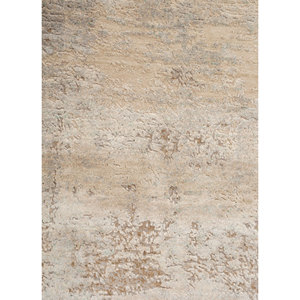 Alfombra de Lana y Seda Entropy Ivory Anudada a Mano Esh-1523 con Patrón Abstracto para Sala de Estar, Pasillo, Entrada, Rectángulo Tipo Rompecabezas para Adolescentes - Product Image 3