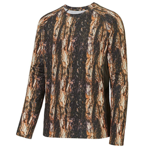 T-shirts décontractés à manches longues pour hommes en polyester OEM, séchage rapide, légers, performance, sublimation, vêtements de chasse, tissu tricoté - Product Image 5