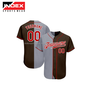 Maillot de baseball personnalisé noir, blanc, rouge, nom de l'équipe 00, imprimé à l'écran, manches courtes, boutons sur le devant, pour homme adulte, toutes saisons - Product Image 3