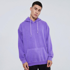 Sweat-shirts surdimensionnés pour hommes en polyester/coton à carreaux vintage avec logo personnalisé, lavés à l'acide, de haute qualité - Product Image 2
