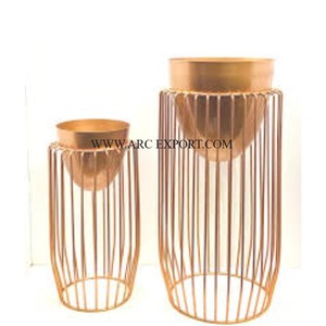 Jardinière en bois forgé à la main traditionnelle élégante de haute qualité forme ronde jardinière et Pot avec pieds en bois indien - Product Image 3