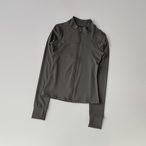 OEM ODM Women's Slim Fit Full Sleeve Breathable Embroidery Yoga Gym Fitness Long Sleeve Zip <b>Workout</b> <b>Jacket</b> - Product Image 1