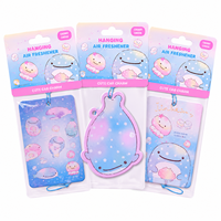 Vente en gros d'ornements en papier parfumés personnalisés mignons en forme d'animaux marins, parfum longue durée, désodorisant pour voiture avec cordon élastique