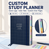 LABON Individueller Studienplaner Akademischer Organizer für Studenten Hardcover-Notizbuch mit Registern, Aufklebern, Prüfungszähler und Lernplaner