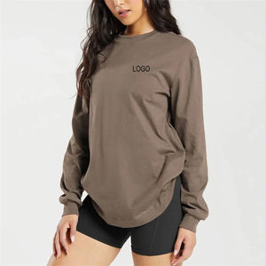 Sweat-shirt pour femme en coton 100% léger, imprimé avec logo sur le devant, personnalisable, streetwear, service OEM - Product Image 3