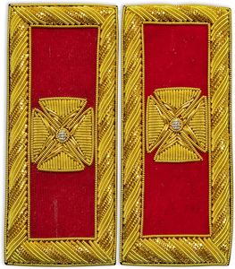 Chevalier maçonnique Templier Sir Knights Cross Shoulder Boards Bullion Wire - Product Image 4
