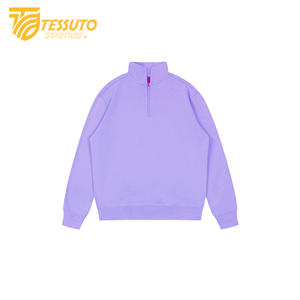 Tessuto personnalisé usine demi fermeture éclair sweats à capuche col montant sweats zippés pour hommes sweats en coton de haute qualité - Product Image 2