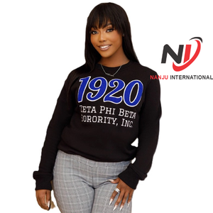 Vente en gros personnalisé Ribbing Zeta Phi Beta Sweats Chenille Broderie Lettres Grecques Sororité Sweat ZPB Sweats À Capuche - Product Image 4