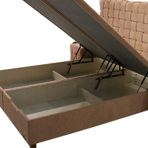 Juego de Cabecero y Base Tapizados de Tela, Sofisticados, Lujosos y Cómodos, con Almacenamiento, Patas de Madera Personalizables, Modernos, B2B - Product Image 5