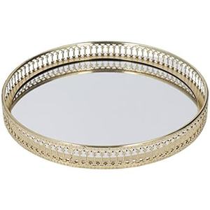 Bandeja DE SERVICIO DE METAL martillado redonda elegante y duradera Decoración elegante para servir bebidas y aperitivos - Product Image 2