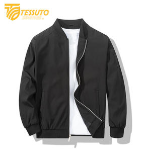 Blouson aviateur zippé léger et extensible de coupe décontractée pour homme - Product Image 1