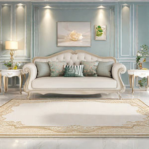 Classique Européen Teck Acajou Suar Canapé En Bois Massif Ensemble pour Salon Couleur Naturelle Durable pour Appartement Hôtel Villa 091029 - Product Image 2