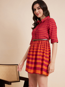 Nuevo Vestido de Verano Casual para Mujer, Estilo Playero, Cuello Camisero, Botones al Frente, Cinturón de Algodón, Elegante, Moderno y a la Moda - Product Image 2