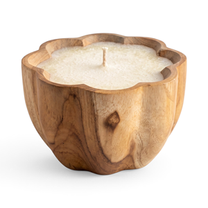 Bougie en bois faite à la main en forme de fleur pour les fêtes - Product Image 2